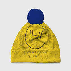 Шапка с помпоном 21 Pilots: Yellow Grunge, цвет: 3D-тёмно-синий