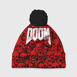 Шапка с помпоном DOOM: Blooded Skuls, цвет: 3D-черный
