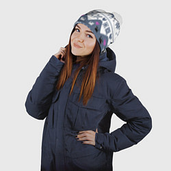 Шапка с помпоном Новогодняя любовь, цвет: 3D-белый — фото 2