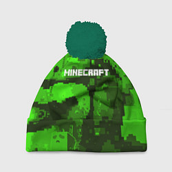 Шапка с помпоном Minecraft: Green World, цвет: 3D-зеленый