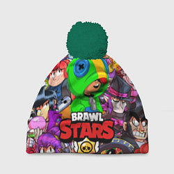 Шапка с помпоном BRAWL STARS LEON, цвет: 3D-зеленый