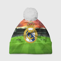 Шапка с помпоном FC Real Madrid, цвет: 3D-белый