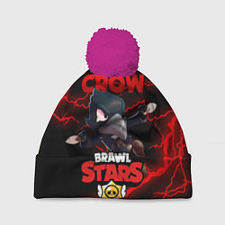 Шапка с помпоном BRAWL STARS CROW, цвет: 3D-малиновый