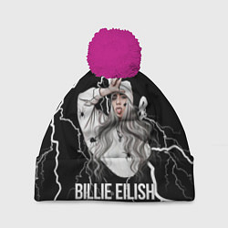 Шапка с помпоном BILLIE EILISH, цвет: 3D-малиновый