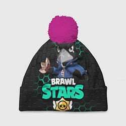 Шапка с помпоном BRAWL STARS CROW, цвет: 3D-малиновый