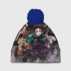 Шапка с помпоном KIMETSU NO YAIBA, цвет: 3D-тёмно-синий