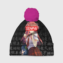 Шапка с помпоном SENPAI ANIME, цвет: 3D-малиновый