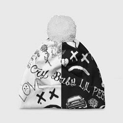 Шапка с помпоном LIL PEEP, цвет: 3D-белый