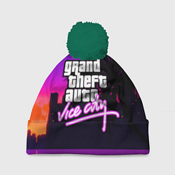 Шапка с помпоном GTA:VICE CITY, цвет: 3D-зеленый