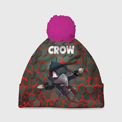 Шапка с помпоном BRAWL STARS CROW, цвет: 3D-малиновый