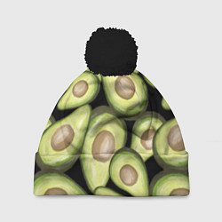 Шапка c помпоном Avocado background