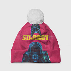 Шапка с помпоном STARBOY, цвет: 3D-белый