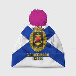 Шапка с помпоном Балтийский флот ВМФ РФ, цвет: 3D-малиновый