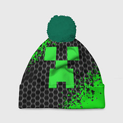 Шапка с помпоном MINECRAFT, цвет: 3D-зеленый