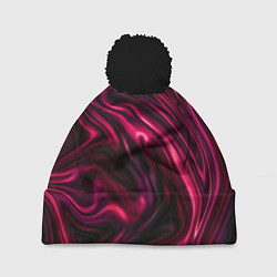 Шапка с помпоном Abstract Fluid, цвет: 3D-черный