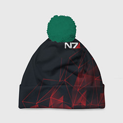 Шапка с помпоном MASS EFFECT N7, цвет: 3D-зеленый