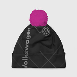 Шапка с помпоном VOLKSWAGEN, цвет: 3D-малиновый