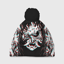 Шапка с помпоном CYBERPUNK 2077 SAMURAI GLITCH, цвет: 3D-черный