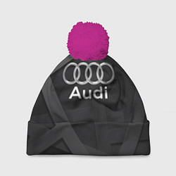 Шапка с помпоном AUDI, цвет: 3D-малиновый