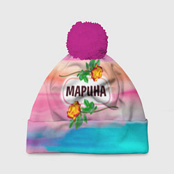 Шапка с помпоном Марина, цвет: 3D-малиновый