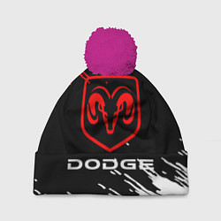 Шапка с помпоном DODGE, цвет: 3D-малиновый