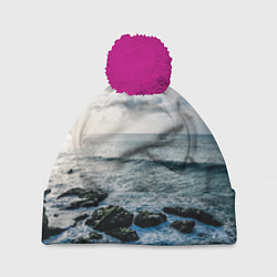 Шапка с помпоном Море, цвет: 3D-малиновый