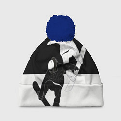 Шапка с помпоном Сноубордисты, цвет: 3D-тёмно-синий