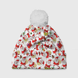 Шапка с помпоном Дед Мороз, цвет: 3D-белый