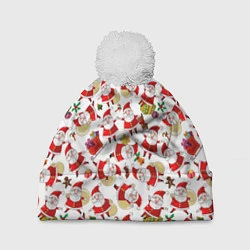 Шапка с помпоном Дед Мороз, цвет: 3D-белый
