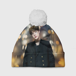 Шапка с помпоном MIN YOONGI, цвет: 3D-белый