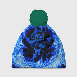 Шапка с помпоном Лев в синем пламени, цвет: 3D-зеленый