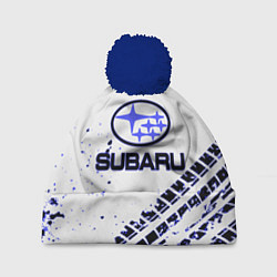 Шапка с помпоном SUBARU, цвет: 3D-тёмно-синий