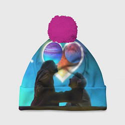 Шапка с помпоном Ваня Дмитриенко Венера-Юпитер, цвет: 3D-малиновый