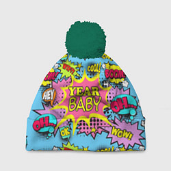 Шапка c помпоном Year baby Pop art print
