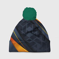 Шапка c помпоном BLACK ORANGE