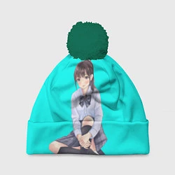 Шапка с помпоном Anime girl, цвет: 3D-зеленый