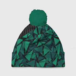 Шапка с помпоном Геометрический узор, цвет: 3D-зеленый