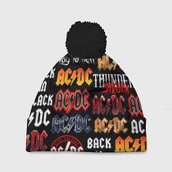 Шапка с помпоном AC DC LOGOBOMBING, цвет: 3D-черный
