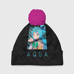 Шапка с помпоном Аква Aqua Коносуба KonoSuba, цвет: 3D-малиновый