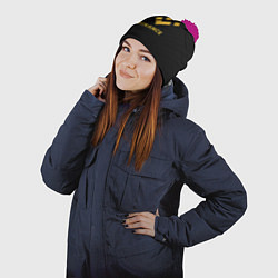 Шапка с помпоном БИНАНС ЛОГО CARBON BINANCE LOGO, цвет: 3D-малиновый — фото 2