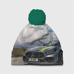 Шапка с помпоном Mercedes V8 Biturbo Racing Team AMG, цвет: 3D-зеленый