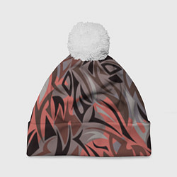 Шапка с помпоном Абстракция Энергия, цвет: 3D-белый