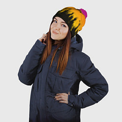 Шапка с помпоном DYING LIGHT 2 ХОРОШЕЙ НОЧИ И УДАЧИ, цвет: 3D-малиновый — фото 2