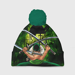 Шапка с помпоном Зоро Ророноа с катанами Ван пис, цвет: 3D-зеленый