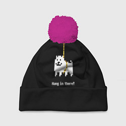 Шапка с помпоном UNDERTALE DOG НА КАНАТЕ, цвет: 3D-малиновый