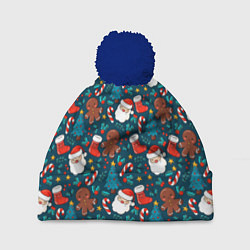 Шапка с помпоном ПОКРЫТО НОВЫМ ГОДОМ!, цвет: 3D-тёмно-синий