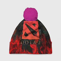 Шапка c помпоном DOTA 2 ЛОГО В ОГНЕ, ПЕРСОНАЖИ