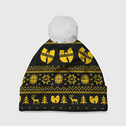 Шапка с помпоном НОВОГОДНИЙ СВИТЕР WU TANG CLAN, цвет: 3D-белый