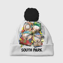 Шапка с помпоном South Park - Южный парк краски, цвет: 3D-черный