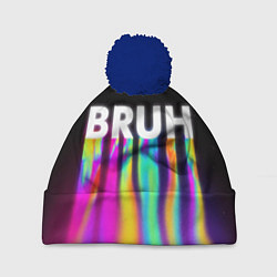Шапка с помпоном BRUH Братан, цвет: 3D-тёмно-синий